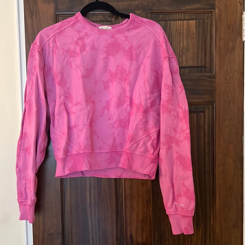 Rag & bone pink tie dye crew neck sweatshirt